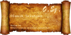 Olenik Szixtusz névjegykártya